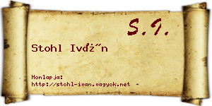 Stohl Iván névjegykártya